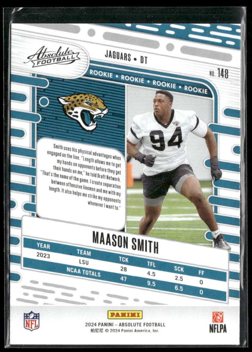 Maason Smith 2024 Panini Absolute Retail #148 RC Jacksonville Jaguars