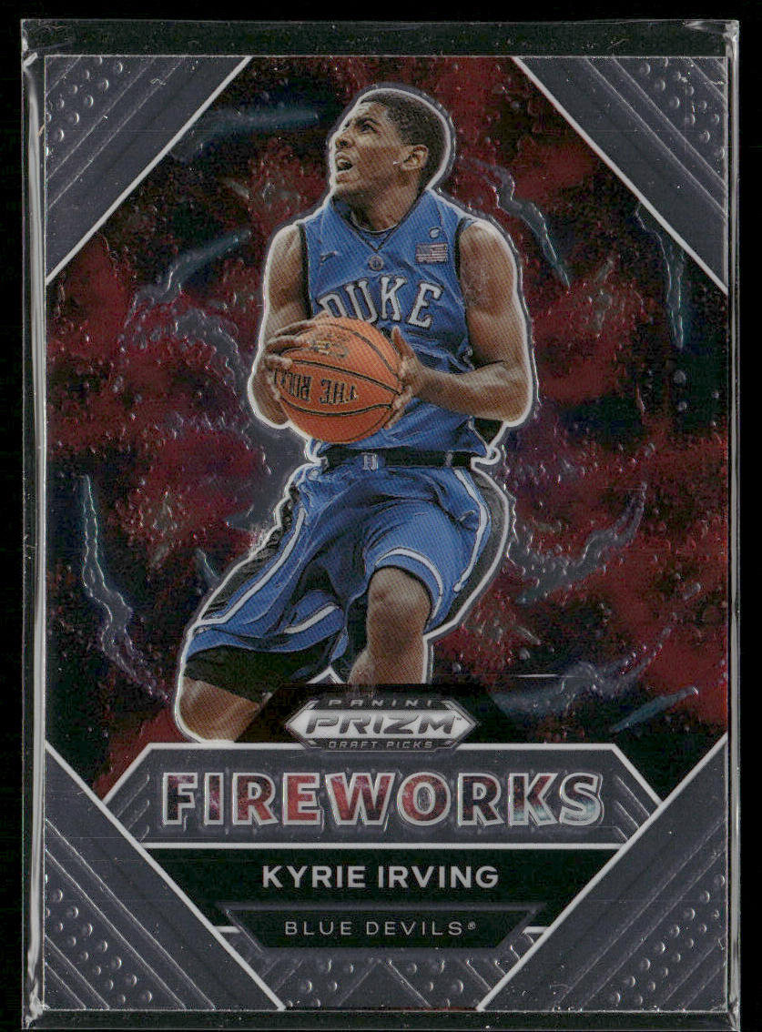Kyrie Irving 2021 Panini Prizm Draft Picks Fireworks #18 Duke Blue Devils