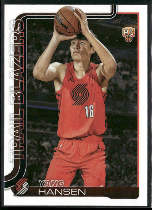 Yang Hansen 2025-26 Topps #216 RC Portland Trail Blazers front