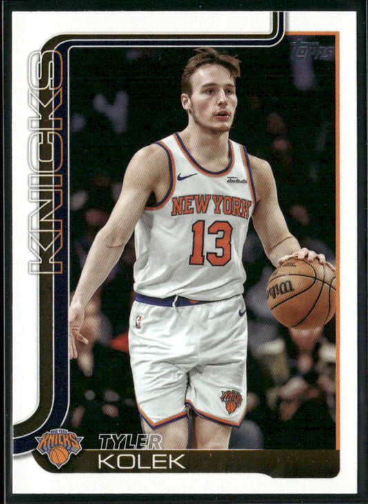 Tyler Kolek 2025-26 Topps #20 New York Knicks front