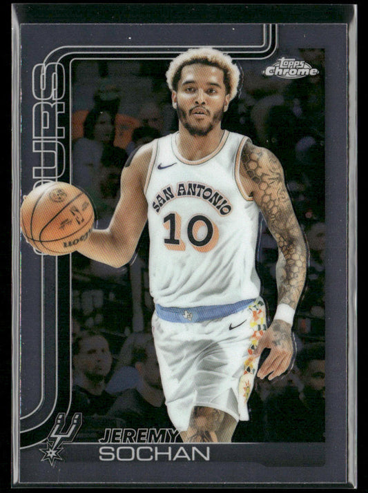 Jeremy Sochan 2025-26 Topps Chrome #239 San Antonio Spurs front