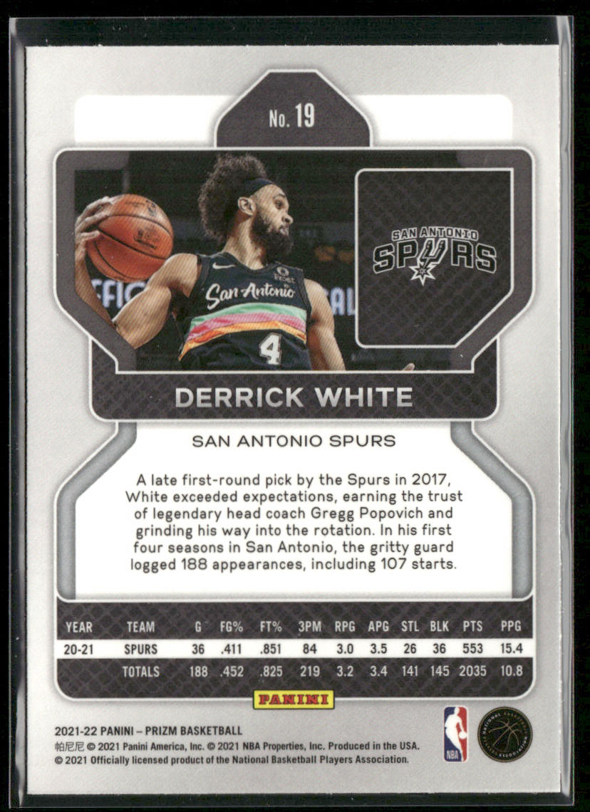 Derrick White 2021-22 Panini Prizm #19 San Antonio Spurs