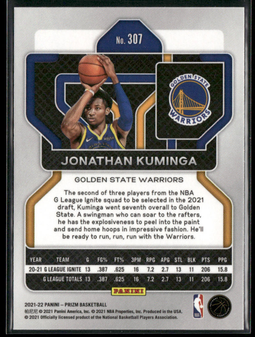 Jonathan Kuminga 2021-22 Panini Prizm #307 RC Golden State Warriors