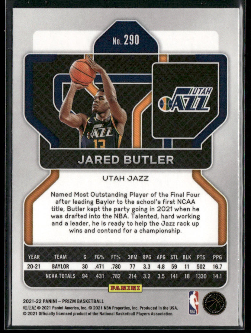 Jared Butler 2021-22 Panini Prizm #290 RC Utah Jazz