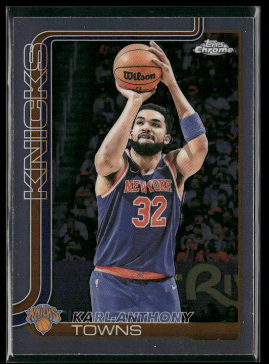 Karl-Anthony Towns 2025-26 Topps Chrome #179 New York Knicks front