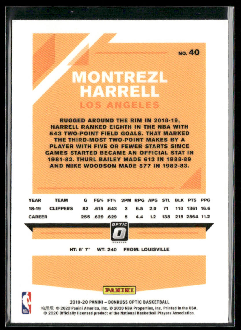 Montrezl Harrell 2019-20 Donruss Optic #40 Los Angeles Clippers
