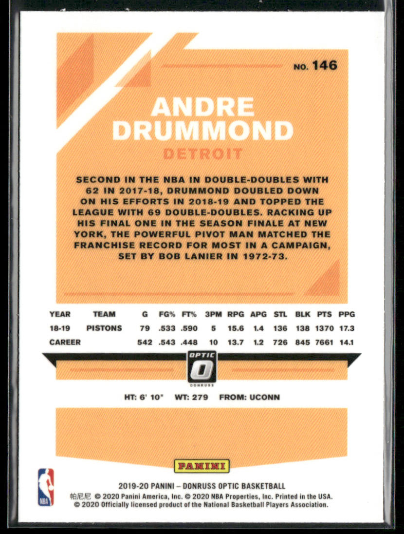 Andre Drummond 2019-20 Donruss Optic #146 Detroit Pistons