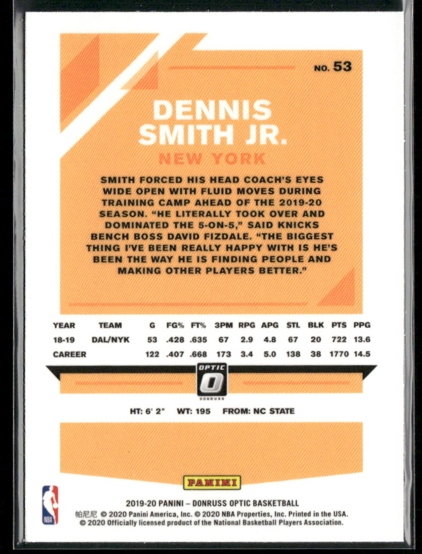 Dennis Smith Jr. 2019-20 Donruss Optic #53 New York Knicks
