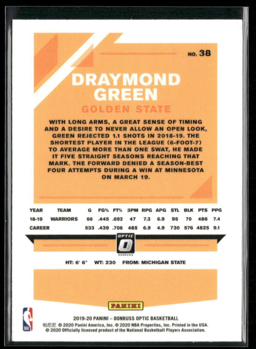 Draymond Green 2019-20 Donruss Optic #38 Golden State Warriors