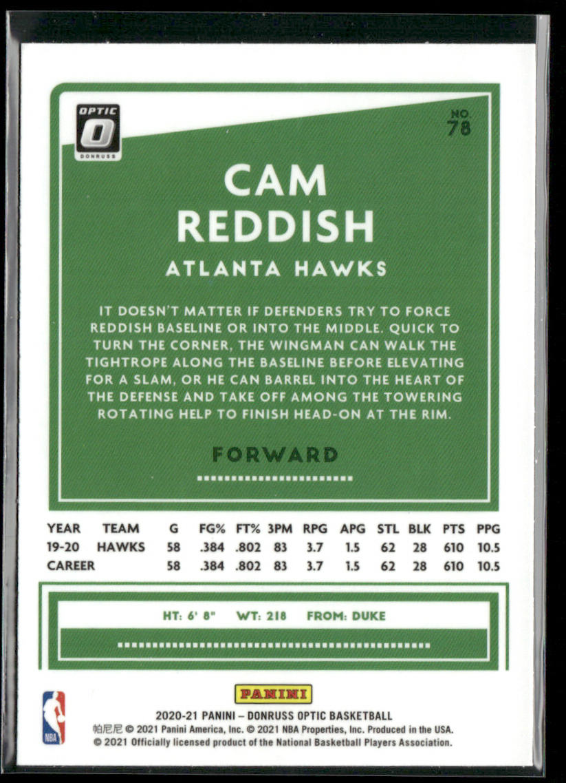 Cam Reddish 2020-21 Donruss Optic #78 Atlanta Hawks
