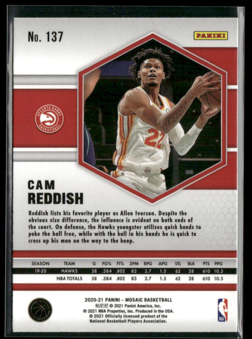 Cam Reddish 2020-21 Panini Mosaic #137 Atlanta Hawks