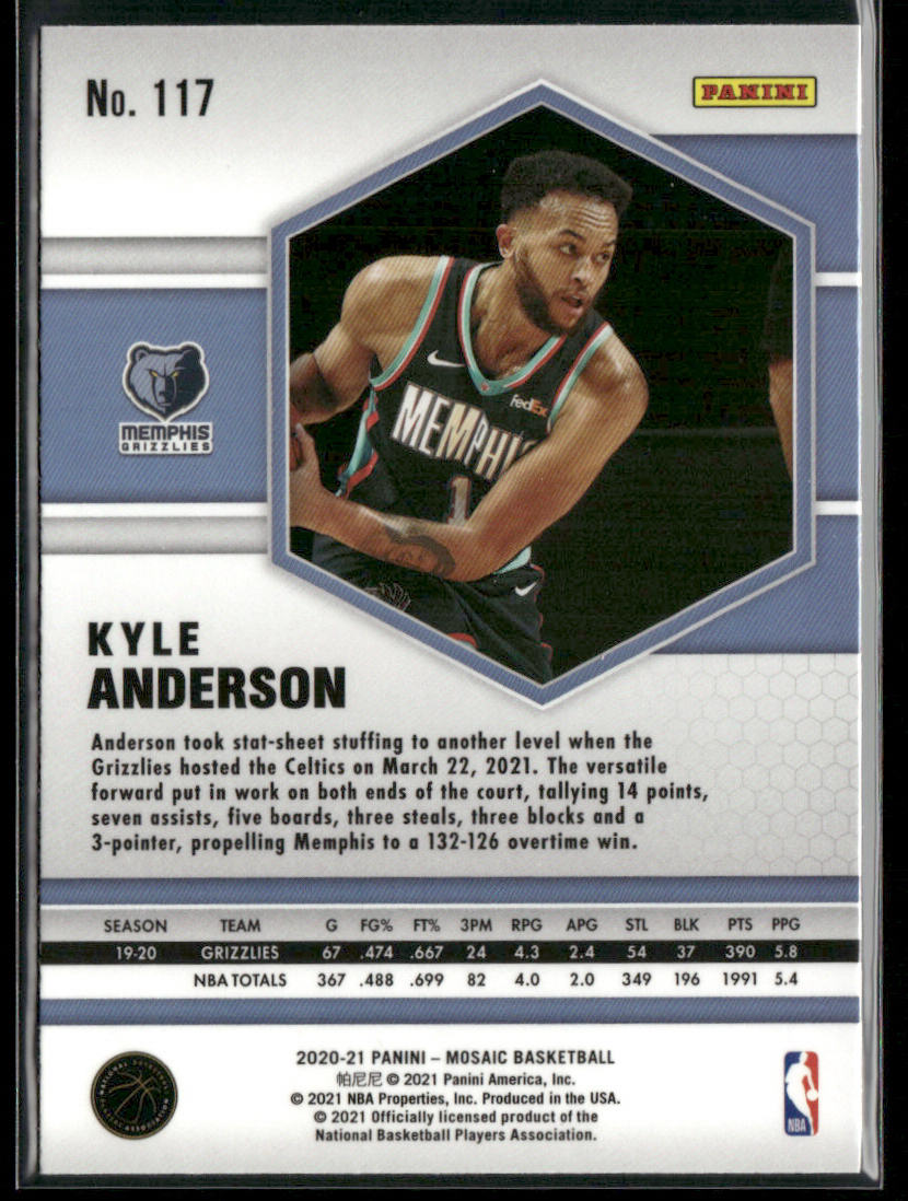 Kyle Anderson 2020-21 Panini Mosaic #117 Memphis Grizzlies