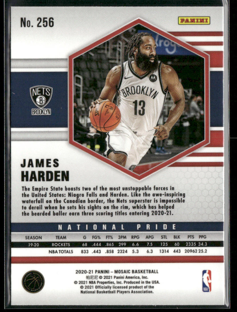 James Harden 2020-21 Panini Mosaic #256 Brooklyn Nets