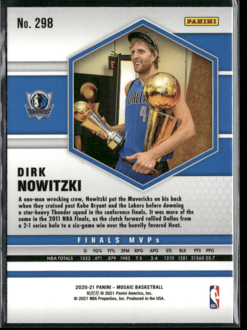Dirk Nowitzki 2020-21 Panini Mosaic #298 Dallas Mavericks