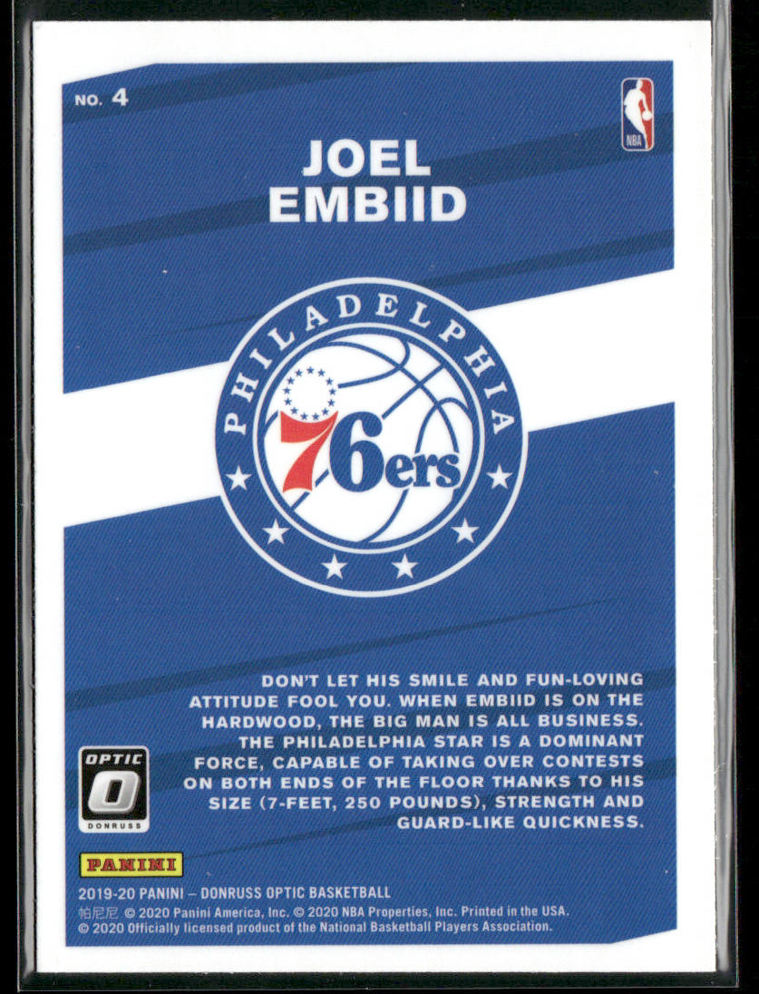 Joel Embiid 2019-20 Donruss Optic My House! #4 Philadelphia 76ers