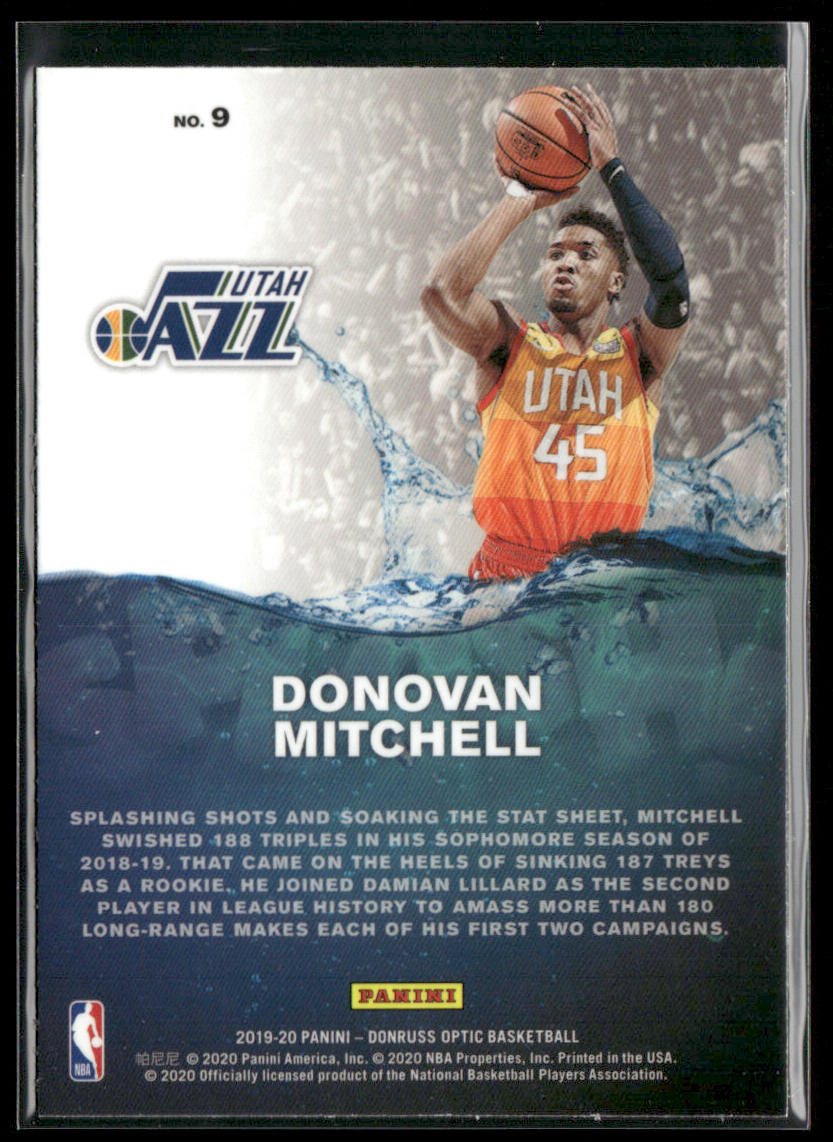 Donovan Mitchell 2019-20 Donruss Optic Splash! #9 Utah Jazz
