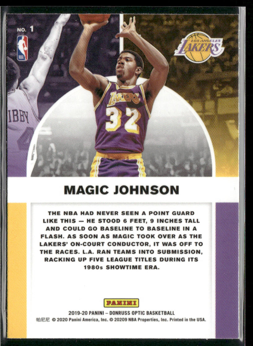 Magic Johnson 2019-20 Donruss Optic Winner Stays #1 Los Angeles Lakers