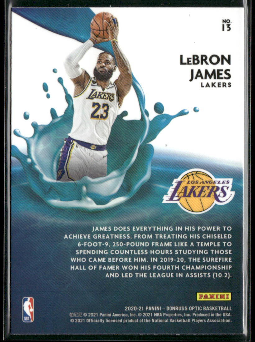 LeBron James 2020-21 Donruss Optic Splash! #13 Los Angeles Lakers