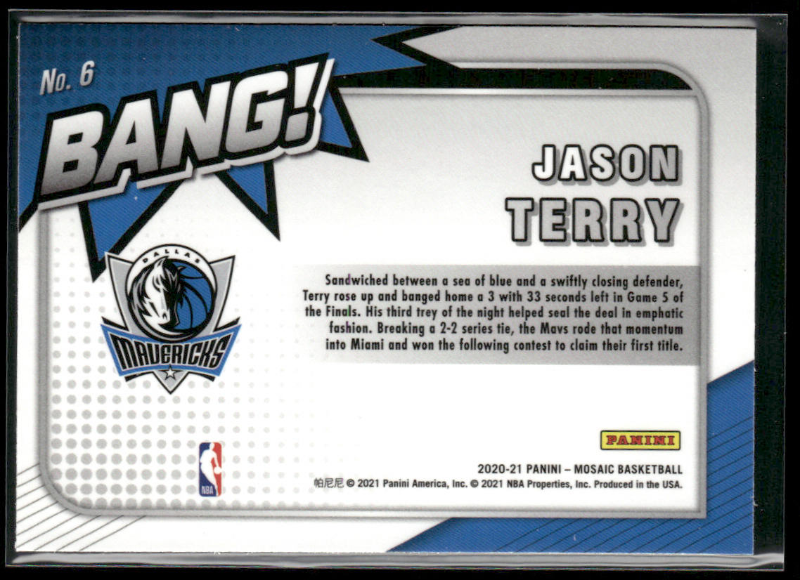 Jason Terry 2020-21 Panini Mosaic Bang! #6 Dallas Mavericks