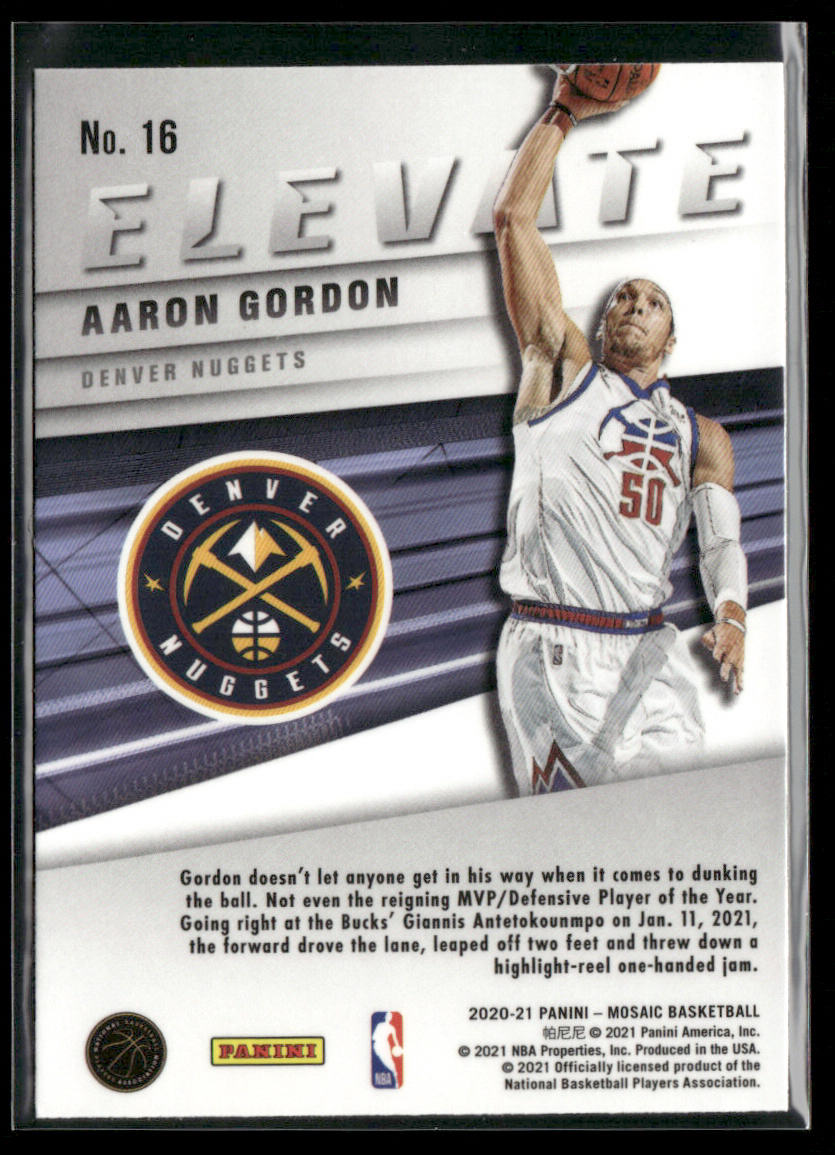 Aaron Gordon 2020-21 Panini Mosaic Elevate #16 Denver Nuggets