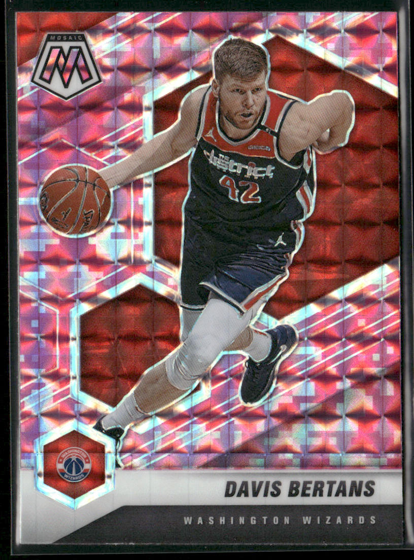 Davis Bertans 2020-21 Panini Mosaic Mosaic Camo Pink #10 Washington Wizards