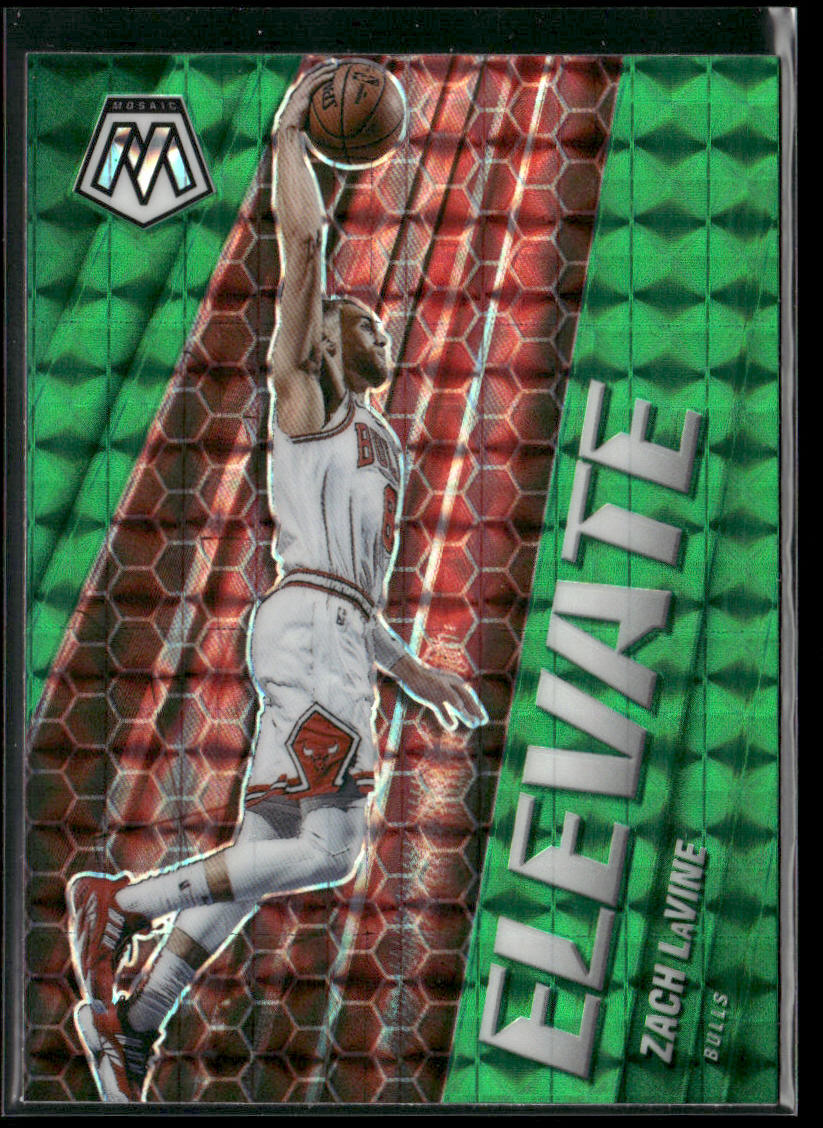 Zach LaVine 2020-21 Panini Mosaic Elevate Mosaic Green #1 Chicago Bulls