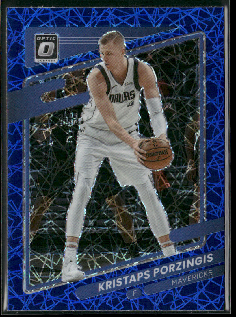 Kristaps Porzingis 2021-22 Donruss Optic Blue Velocity #18 Dallas Mavericks