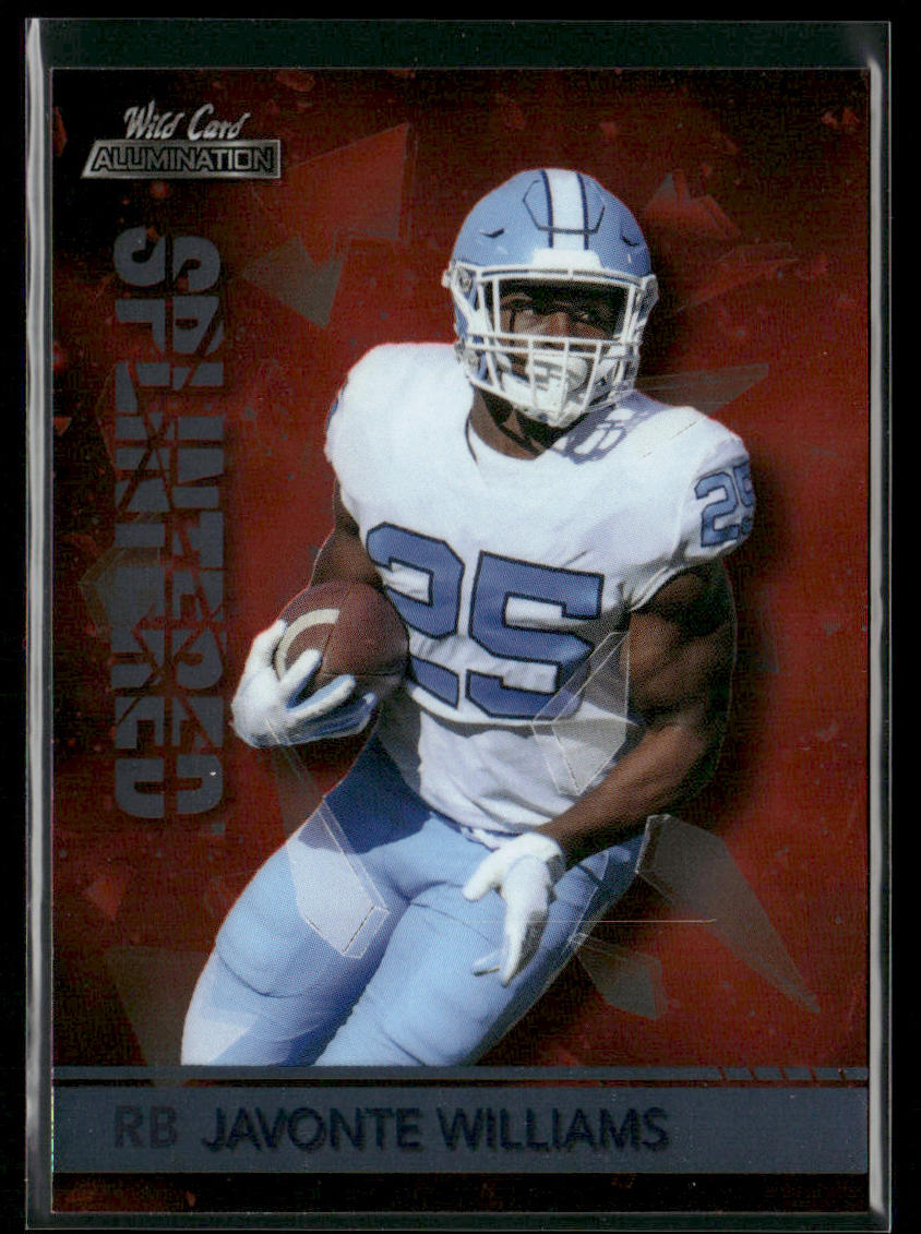 Javonte Williams 2021 Wild Card Alumination Splintered Red #SP-11 Tar Heels