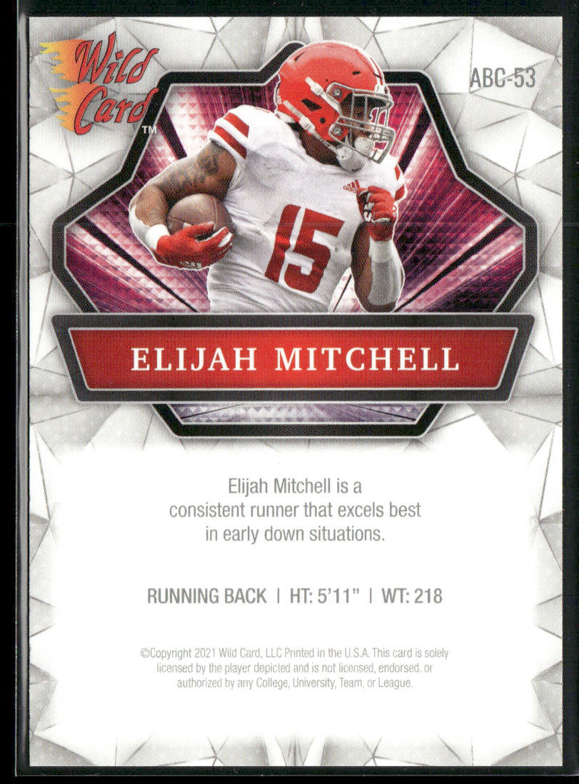 Elijah Mitchell 2021 Wild Card Alumination #ABC-53 Ole Miss Rebels