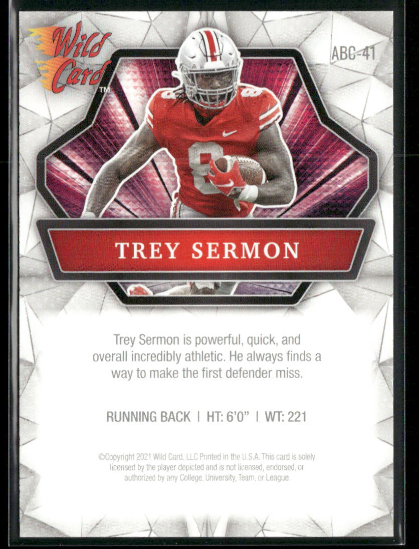 Trey Sermon 2021 Wild Card Alumination #ABC-41 Ohio State Buckeyes