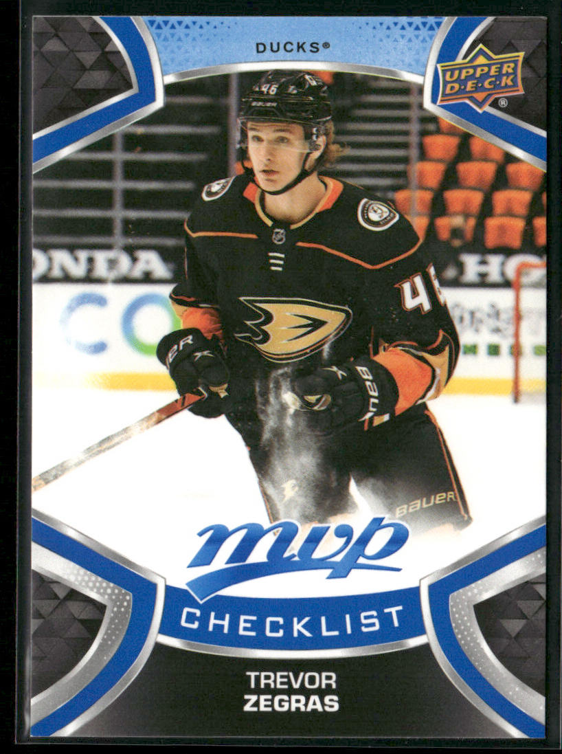 Trevor Zegras 2021-22 Upper Deck MVP Blue #250 Anaheim Ducks