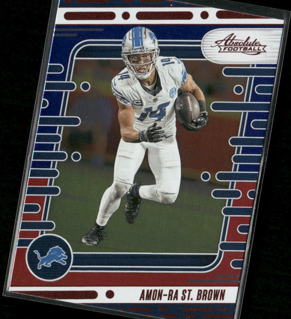 Amon-Ra St. Brown 2024 Panini Absolute Red and Blue #33 Detroit Lions