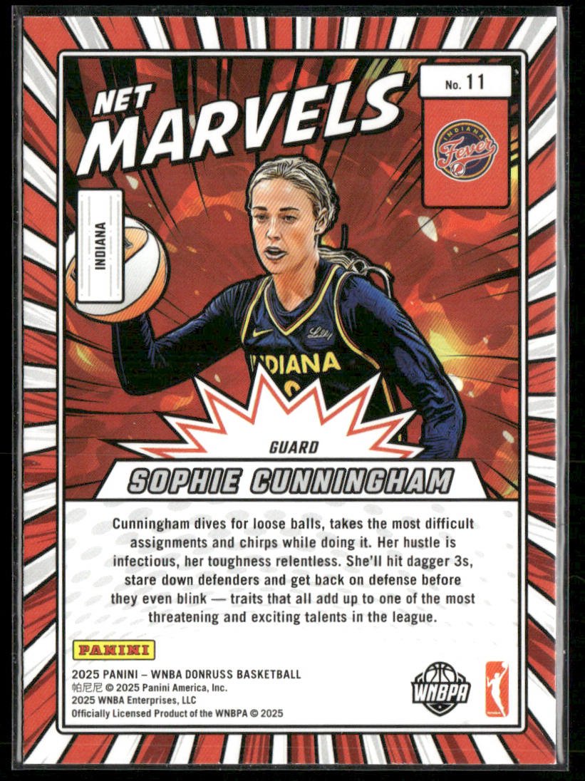 Sophie Cunningham 2025 Donruss WNBA Net Marvels #11 Indiana Fever