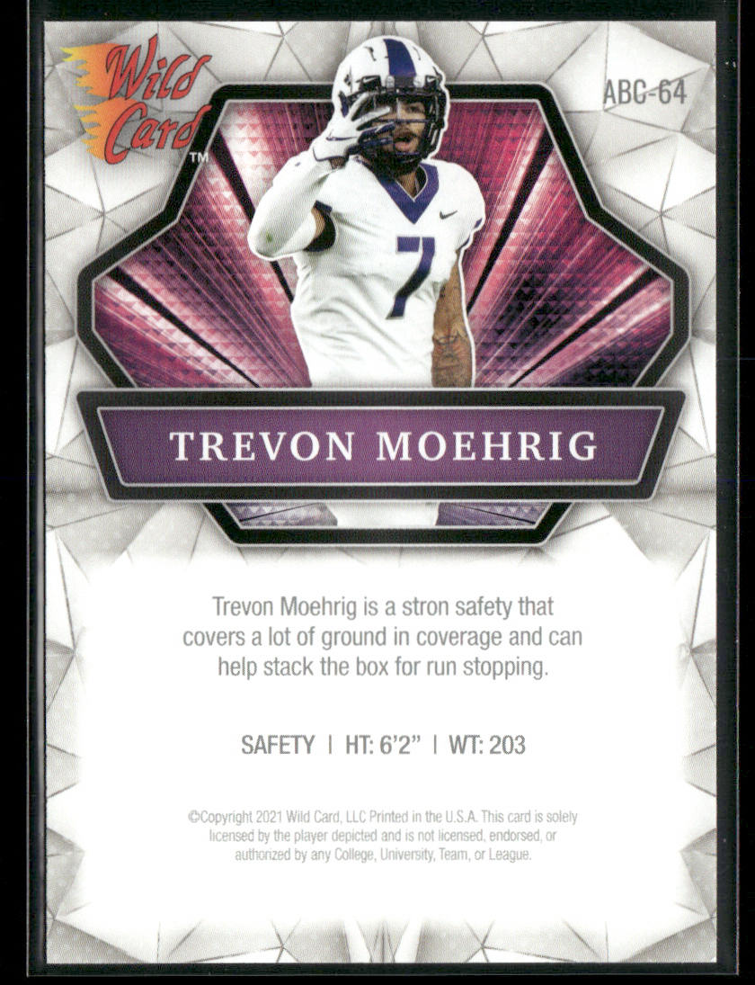 Trevon Moehrig 2021 Wild Card Alumination #ABC-64 TCU Horned Frogs