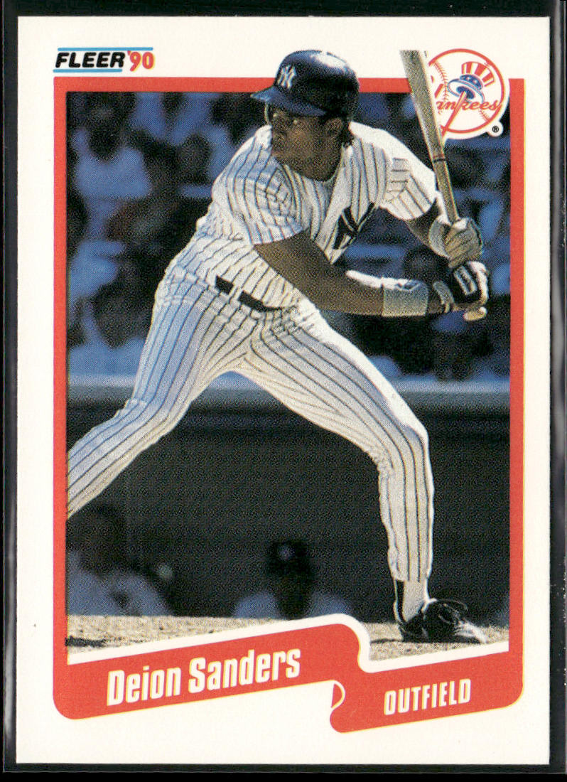 Deion Sanders 1990 Fleer #454 New York Yankees front