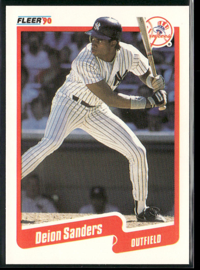 Deion Sanders 1990 Fleer #454 New York Yankees front
