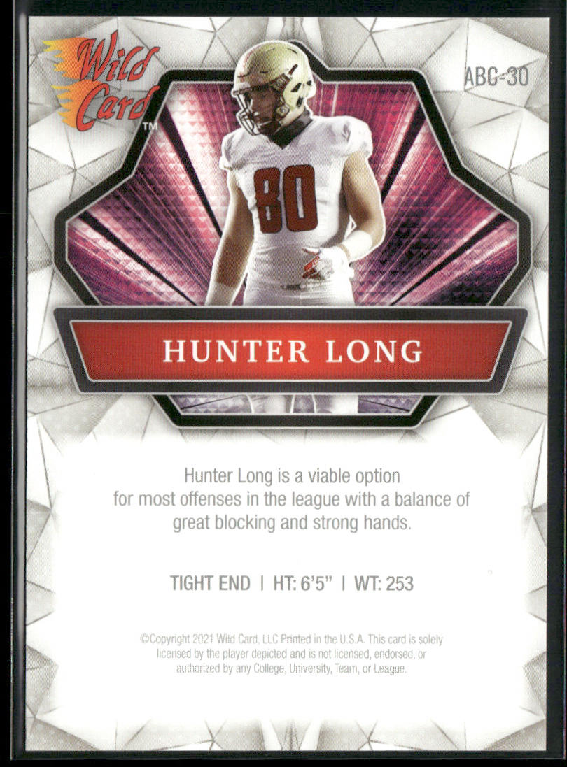 Hunter Long 2021 Wild Card Alumination #ABC-30 Boston College Eagles back