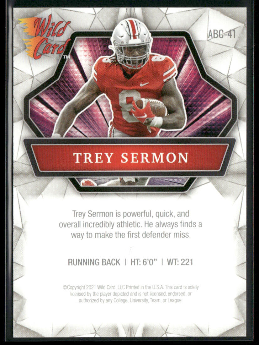 Trey Sermon 2021 Wild Card Alumination #ABC-41 Ohio State Buckeyes back