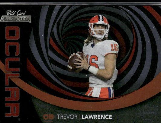 Trevor Lawrence 2021 Wild Card Alumination Ocular Single Swirl Red #OC-1 Tigers