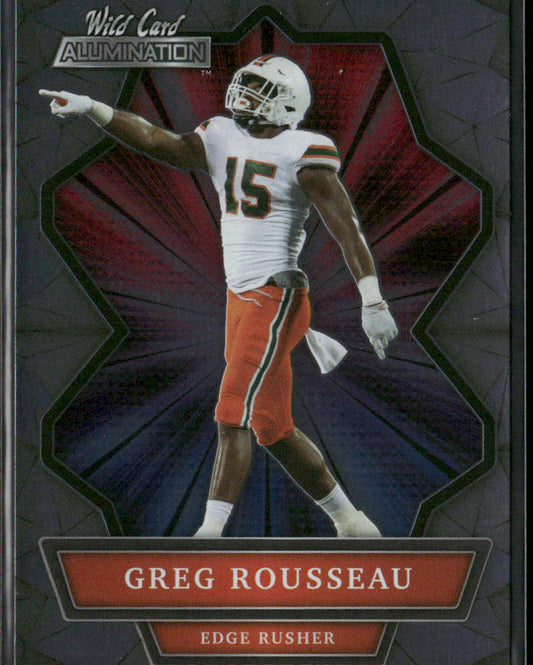 Gregory Rousseau 2021 Wild Card Alumination #ABC-19 Miami Hurricanes