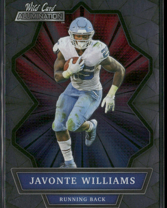 Javonte Williams 2021 Wild Card Alumination #ABC-40 North Carolina Tar Heels