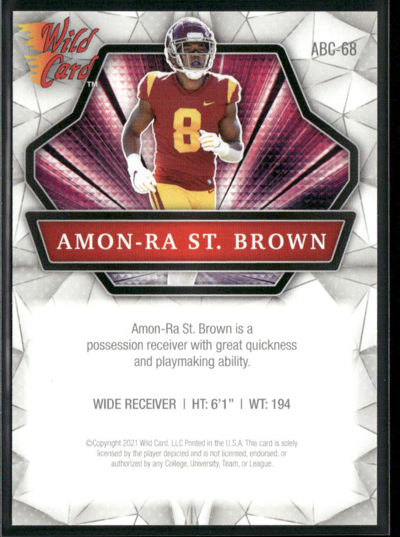Amon-Ra St. Brown 2021 Wild Card Alumination #ABC-68 USC Trojans