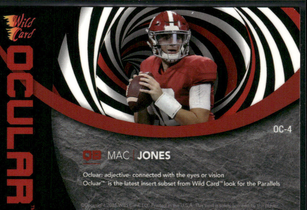 Mac Jones 2021 Wild Card Alumination Ocular Single Swirl Red #OC-4 Crimson Tide
