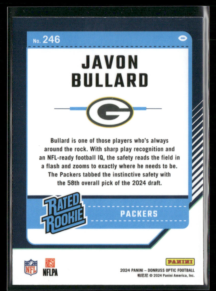 Javon Bullard 2024 Donruss Optic #246 RC Green Bay Packers