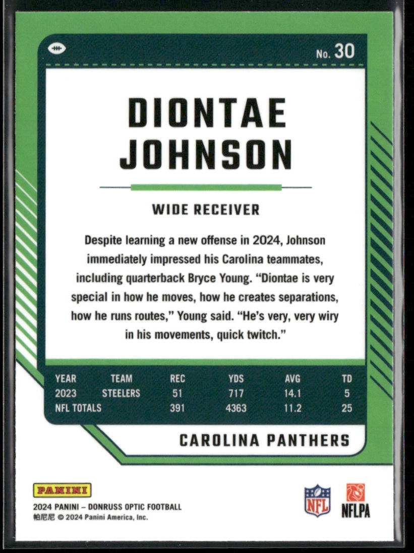 Diontae Johnson 2024 Donruss Optic #30 Carolina Panthers