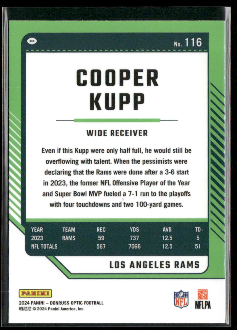 Cooper Kupp 2024 Donruss Optic #116 Los Angeles Rams
