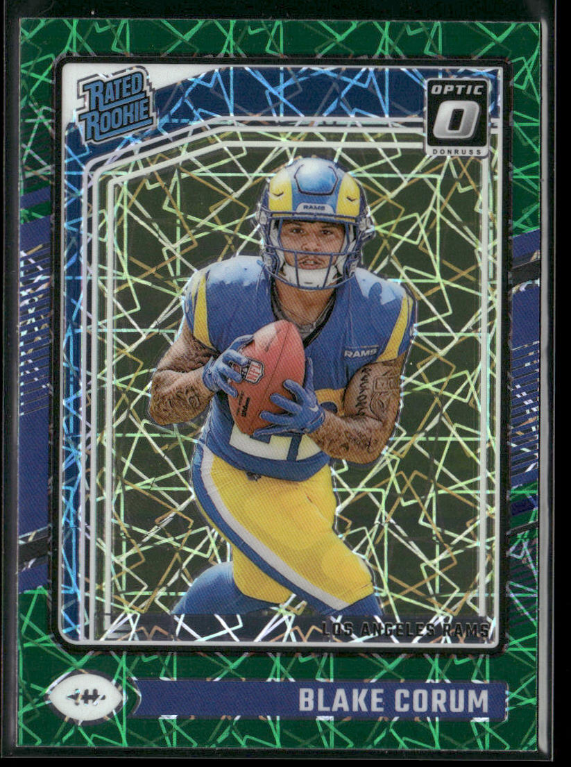 Blake Corum 2024 Donruss Optic Green Velocity #208 Los Angeles Rams