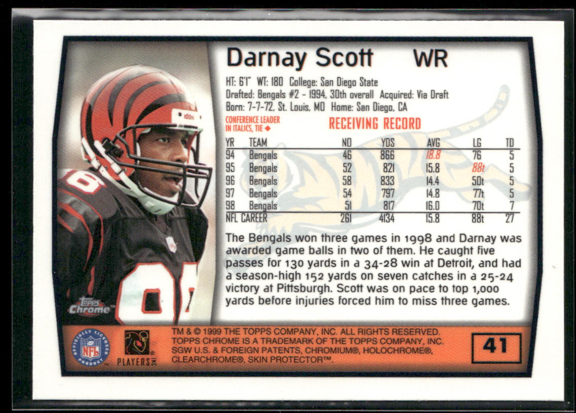 Darnay Scott 1999 Topps Chrome #41 Cincinnati Bengals