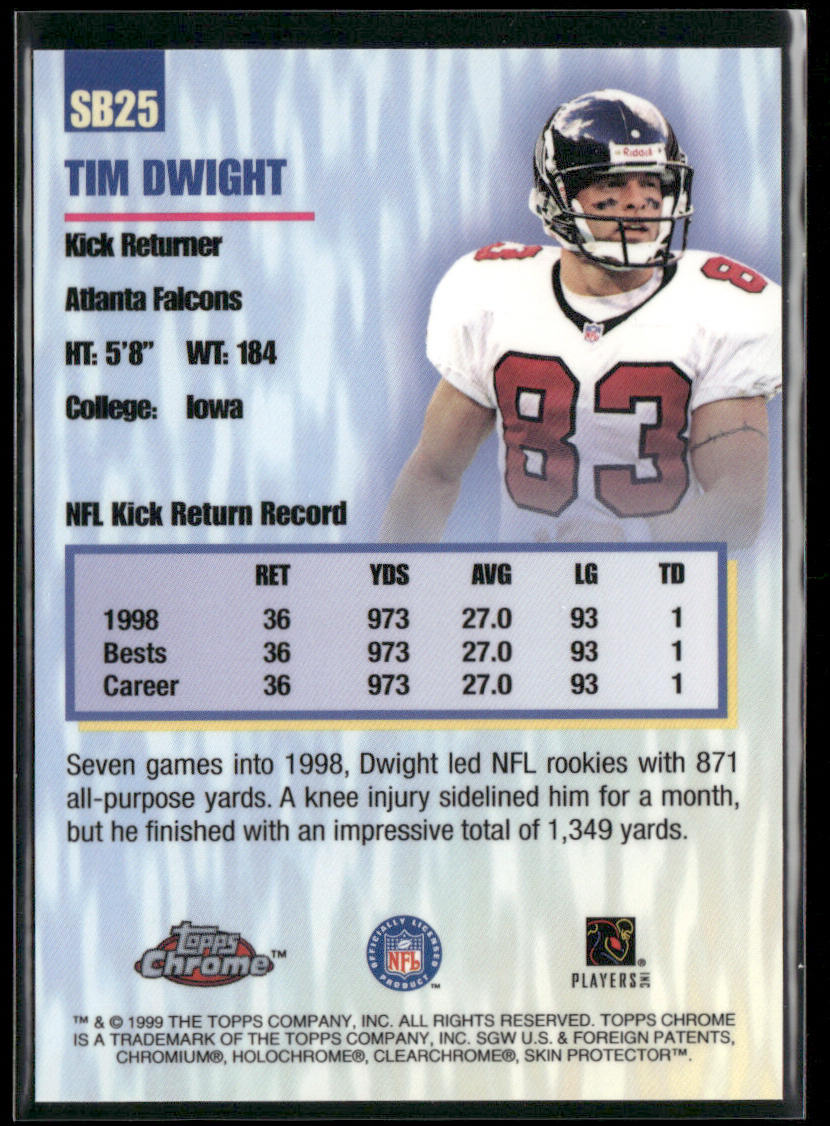 Tim Dwight 1999 Topps Season's Best #SB25 Atlanta Falcons