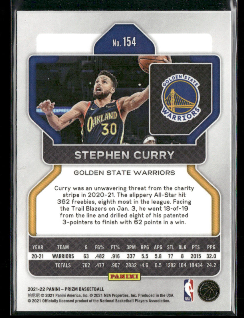 Stephen Curry 2021-22 Panini Prizm #154 Golden State Warriors